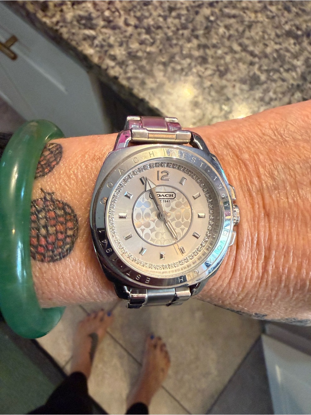 Coach Silver Stainless Steel Signature Dial Men's Watch